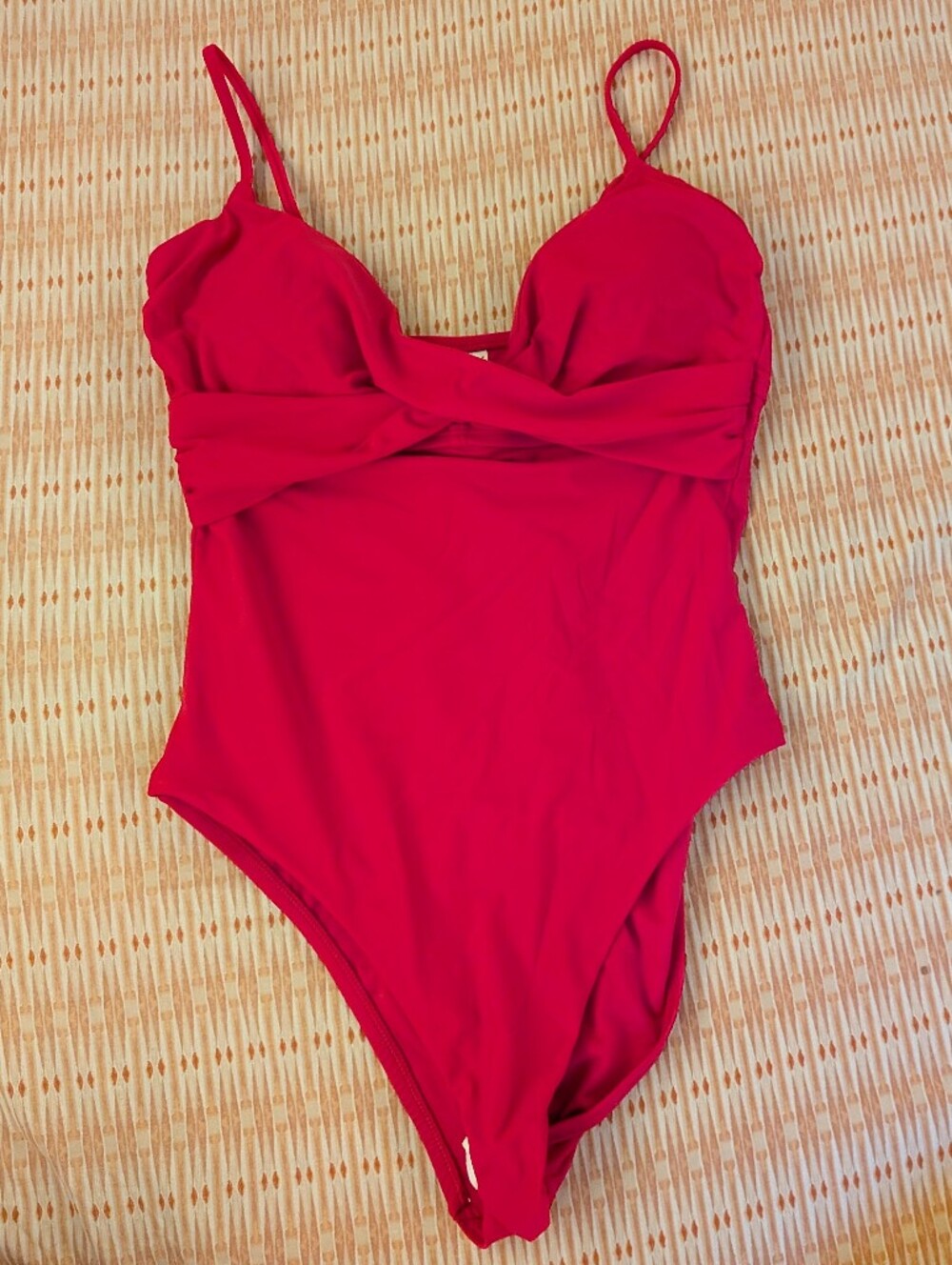 Time and Tru Pink Strapless Twist-Front Swimsuit - M